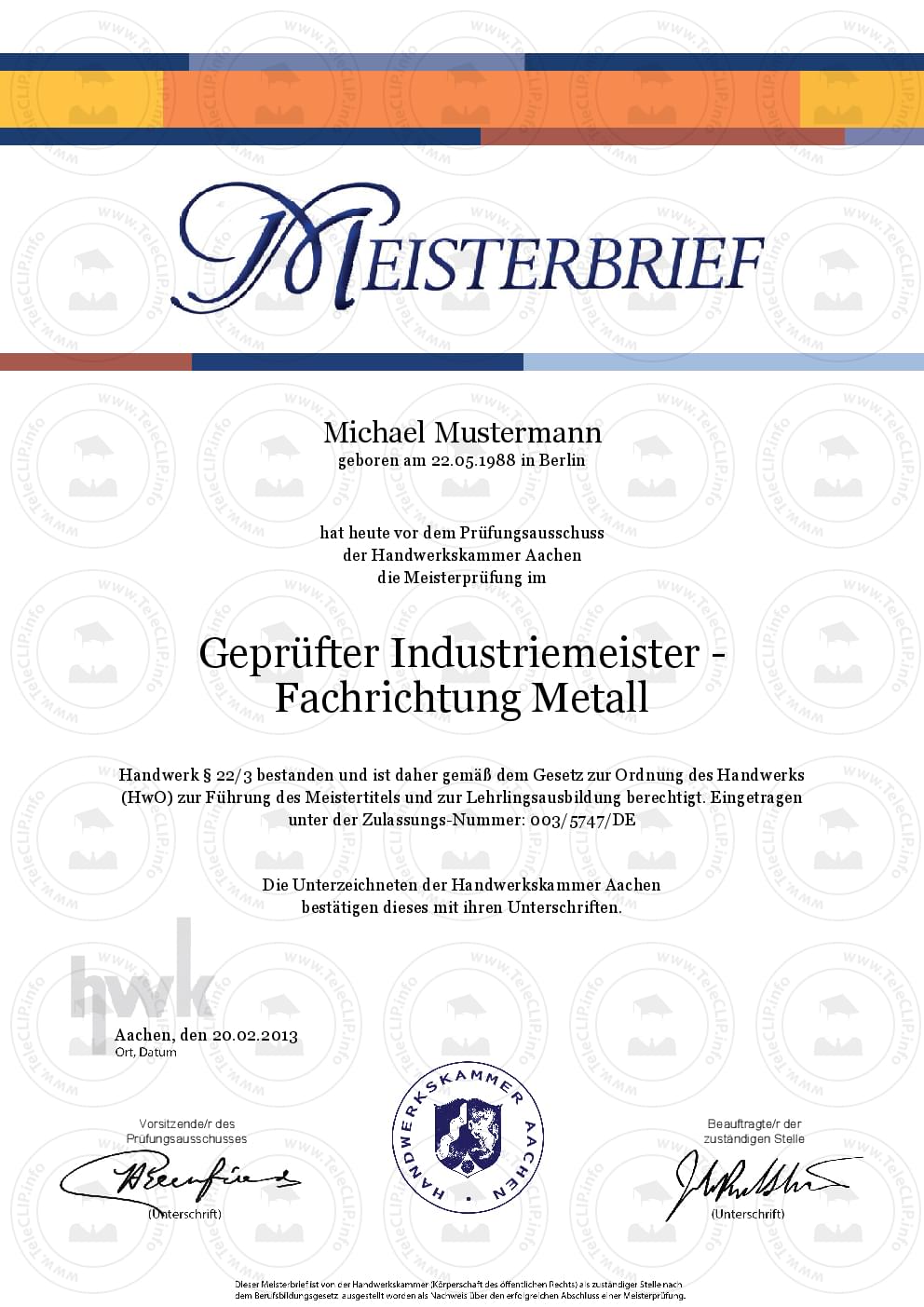 HWK Zeugnis realistisch erstellen – registriertedokumentes.com